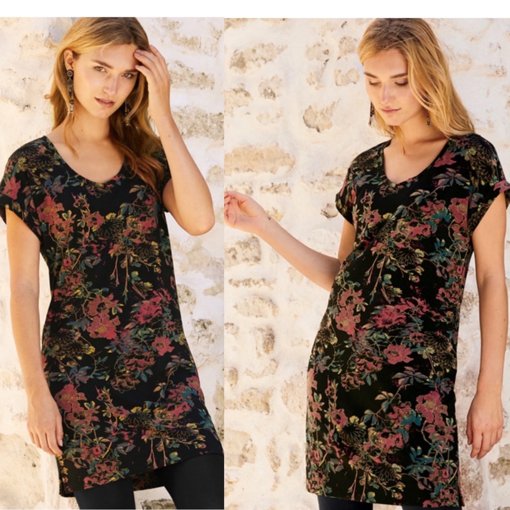 Peruvian Connection Black Floral Dress